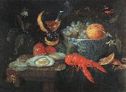 KESSEL, Jan van Still Life with Fruit and Shellfish szh Germany oil painting artist